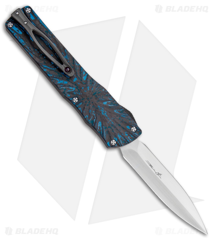 Brian Tighe Custom Twist Tighe Dagger OTF Blue Fat CF (3.75" Satin)