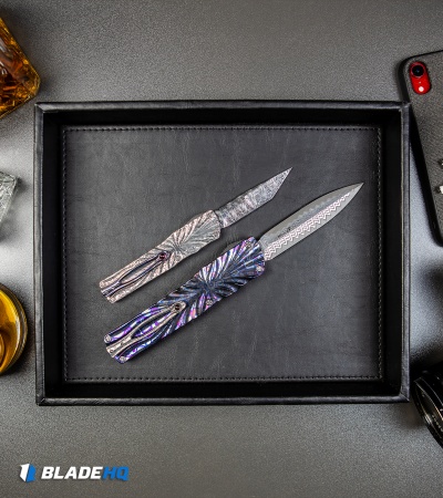 Brian Tighe Custom Twist Tighe Dagger OTF Black/Timascus (3.75" Damacore) 2