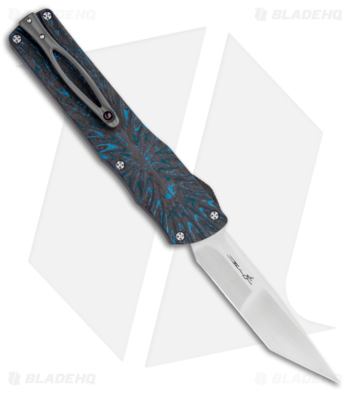 Brian Tighe Custom Twist Tighe Tanto OTF Blue Fat Carbon Fiber (3.75" Satin)