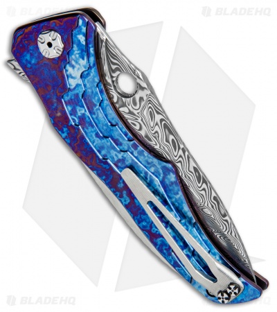 Brian Tighe Custom Zip Tighe Button Lock Knife Timascus (3.75" Damasteel) 