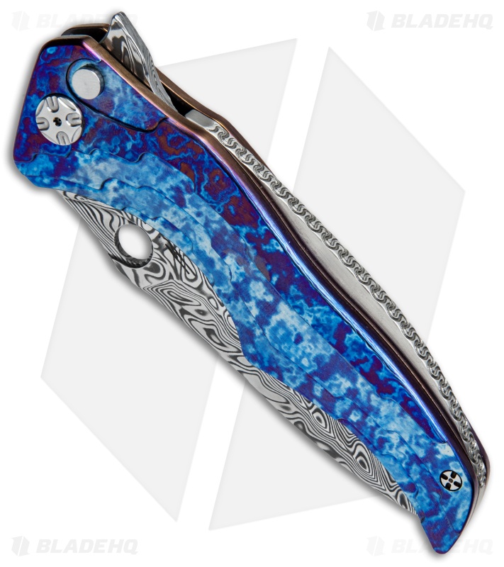 Brian Tighe Custom Zip Tighe Button Lock Knife Timascus (3.75" Damasteel) 