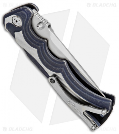 Brian Tighe Custom Tighe Fighter Knife Blue Tumbled Ti (3.75" Polish S90V Core)