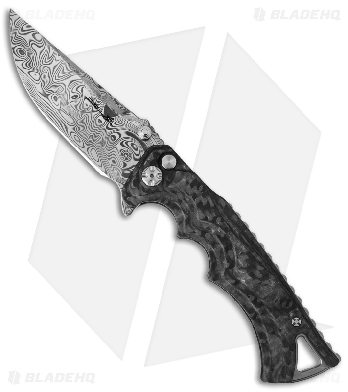 Brian Tighe Custom Tighe Fighter Knife Glow Carbon Fiber (3.9" Damasteel)