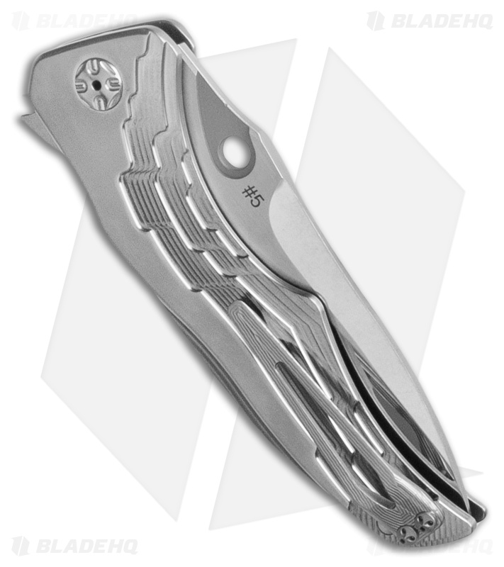 Brian Tighe Custom Tighe Zip Button Lock Knife Titanium (3.75" Compound) #5