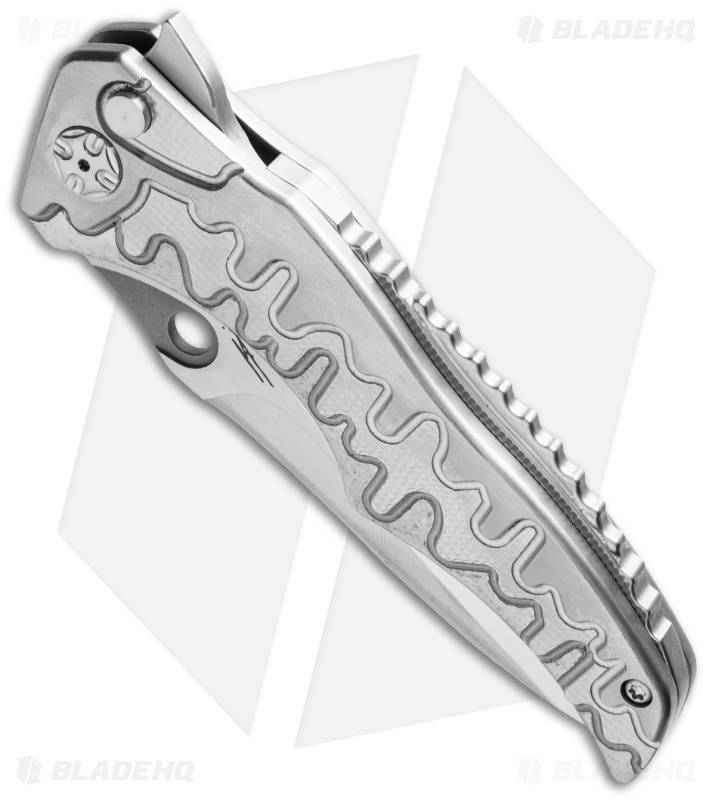 Brian Tighe Custom Tighe Drip Button Lock Knife Titanium (3.75" Polish SW)