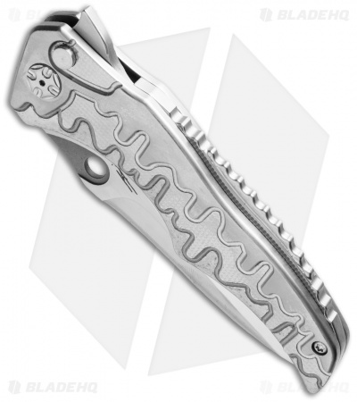 Brian Tighe Custom Tighe Drip Button Lock Knife Titanium (3.75" Polish SW)