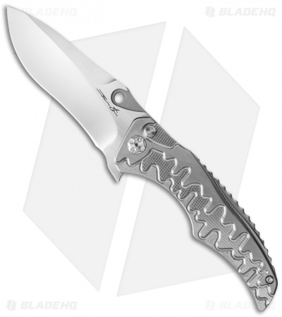 Brian Tighe Custom Tighe Drip Button Lock Knife Titanium (3.75" Polish SW)