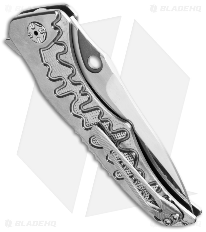 Brian Tighe Custom Tighe Drip Button Lock Knife Titanium (3.75" Polish SW)