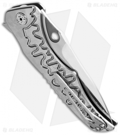 Brian Tighe Custom Tighe Drip Button Lock Knife Titanium (3.75" Polish SW)