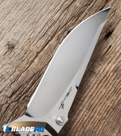 Brian Tighe Custom Tighe Tac Clip Point Knife Spectrum Titanium (4" Polish SW)