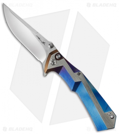 Brian Tighe Custom Tighe Tac Clip Point Knife Spectrum Titanium (4" Polish SW)