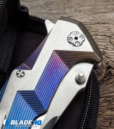 Brian Tighe Custom Tighe Tac Clip Point Knife Spectrum Titanium (4" Polish SW)