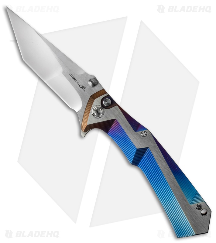 Brian Tighe Custom Tighe Tac Tanto Knife Spectrum Titanium (4" Polish SW)