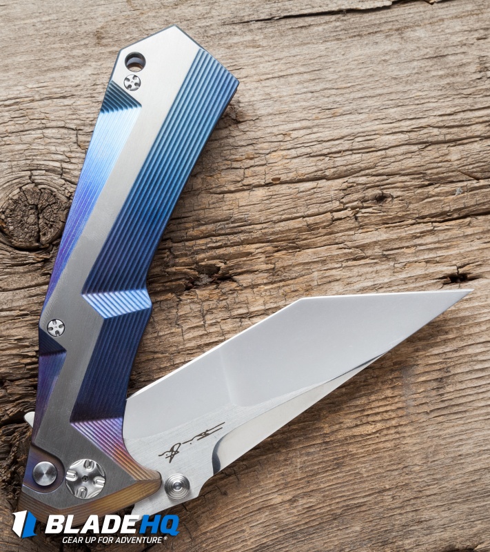 Brian Tighe Custom Tighe Tac Tanto Knife Spectrum Titanium (4" Polish SW)