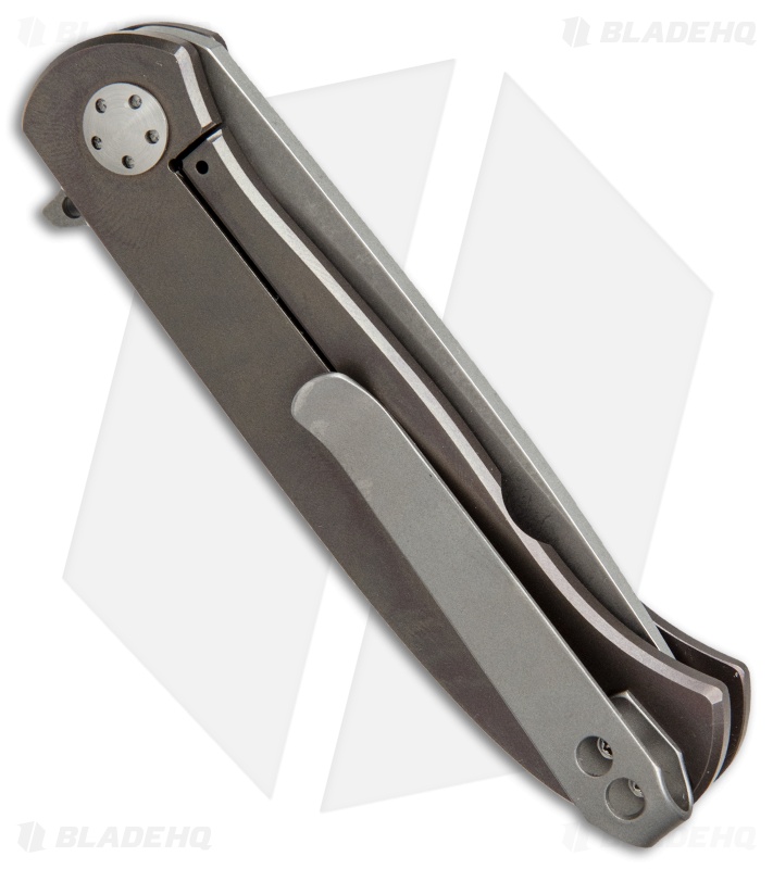 Burger Knives Custom Atlas Frame Lock Knife Bronzed Titanium (3.125" Acid Wash)