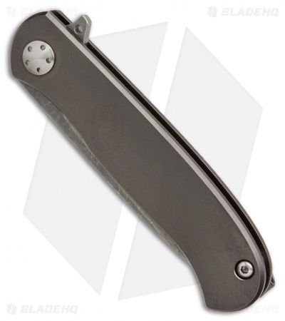 Burger Knives Custom Atlas Frame Lock Knife Bronzed Titanium (3.125" Acid Wash)