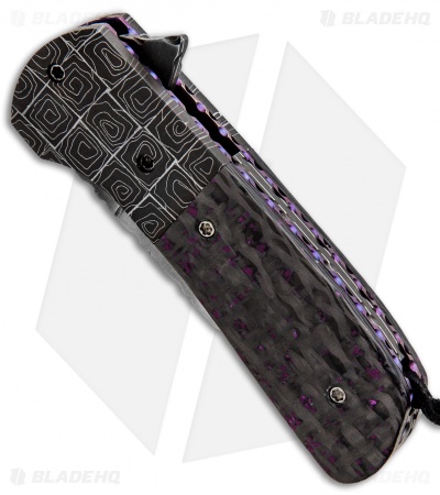 Burr Oak Knives C-MO Flipper Knife Sugilite Carbon Fiber (2.75" San Mai)