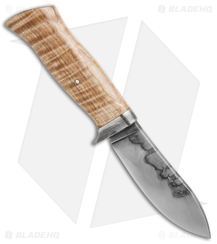 Burr Oak Knives Nessmuk Fixed Blade Wrought Iron/Curly Maple