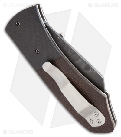 Burr Oak Knives Combat Utility Basic Knife CF/Micarta (3.375" Black)