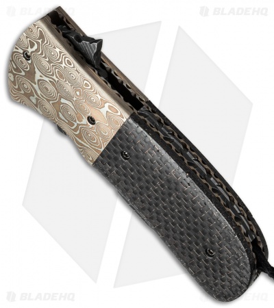 Burr Oak Knives First Responder Flipper #3 Knife LSCF/Mokume (3.5" Damascus)
