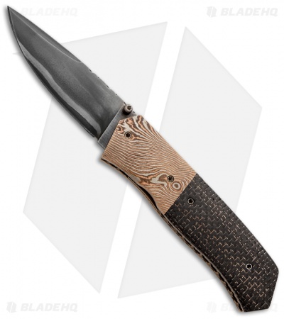 Burr Oak Knives Splinter Knife LSCF/Mokume (3.38" San Mai Damascus)