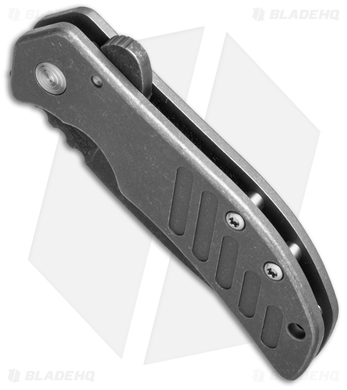 Calavera Cutlery Small El Patron Flipper Knife Milled Ti (3.25" Acid Wash)