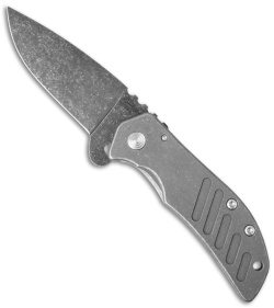 Calavera Cutlery Small El Patron Flipper Knife Milled Ti (3.25" Acid Wash)