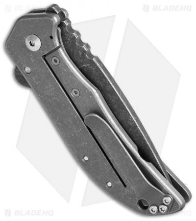 Calavera Cutlery Small El Patron Flipper Knife Milled Ti (3.25" Acid Wash)