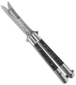 Craig Camerer Custom Kampilan Style Butterfly Knife Carbon Fiber (3.875" Hamon)