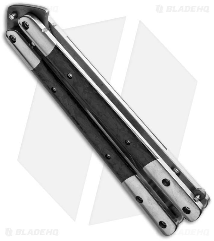 Craig Camerer Custom Kampilan Style Butterfly Knife Carbon Fiber (3.875" Hamon)