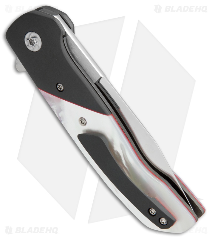 Chad Nell ESG Liner Lock Knife Mother of Pearl/Zirconium (3.75" Mirror)