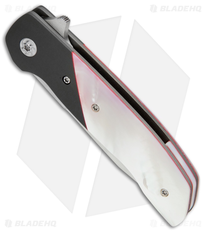 Chad Nell ESG Liner Lock Knife Mother of Pearl/Zirconium (3.75" Mirror)