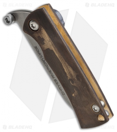 Chaves American Made Redención Friction Folder Knife Brass (2.25" Stonewash)