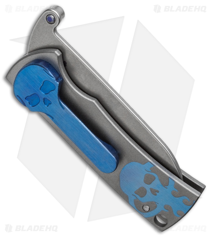 Chaves American Made Redención Friction Folder Knife Blue/Gray Ti (2.25" SW)