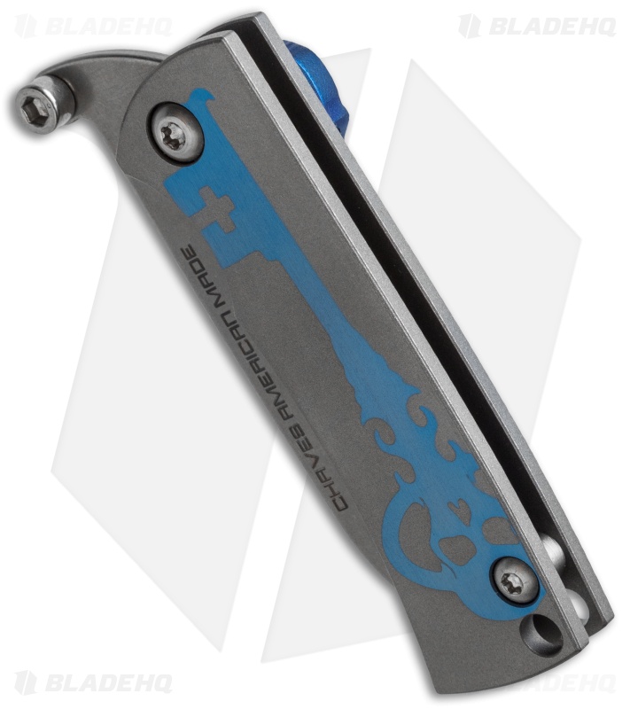 Chaves American Made Redención Friction Folder Knife Blue/Gray Ti (2.25" SW)