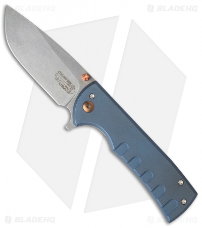 Ferrum Forge + Chaves Veloz Flipper Knife Channel Blue (3.125" Stonewash) FFKW