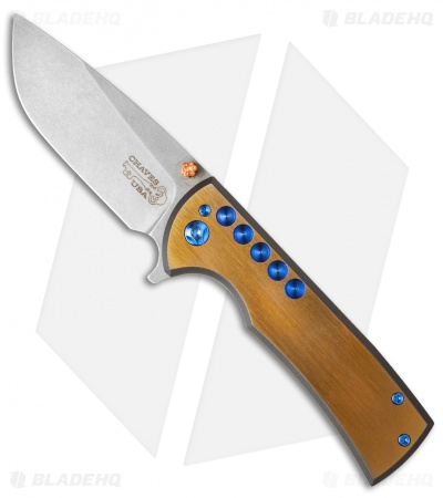 Ferrum Forge + Chaves One-Off Veloz Flipper Knife Blue (3.125" Stonewash) FFKW