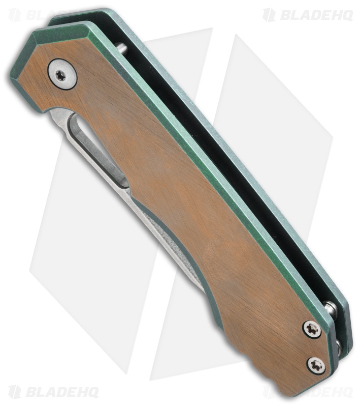 Chaves American Made JB Stout Megalodon 325 Knife Bronze/Green Ti (3.25" SW)