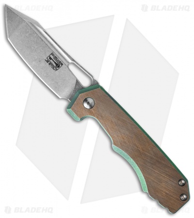 Chaves American Made JB Stout Megalodon 325 Knife Bronze/Green Ti (3.25" SW)