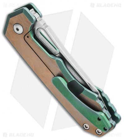 Chaves American Made JB Stout Megalodon 325 Knife Bronze/Green Ti (3.25" SW)