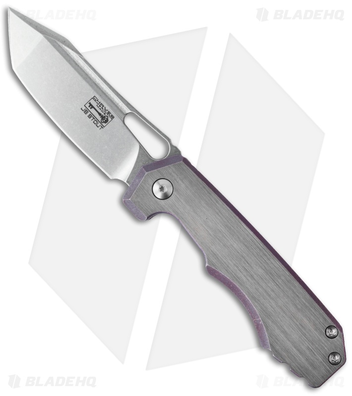 Chaves American Made JB Stout Megalodon 325 Knife Two-Tone Purple Ti (3.25" SW)
