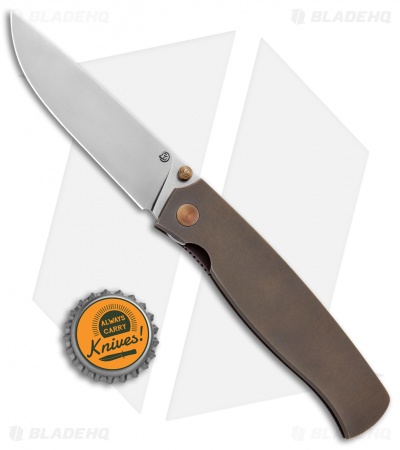 Cheburkov Knives Strizh S Liner Lock Knife Bronze Titanium (3.375" Bead Blast)