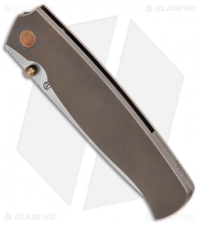 Cheburkov Knives Strizh S Liner Lock Knife Bronze Titanium (3.375" Bead Blast)