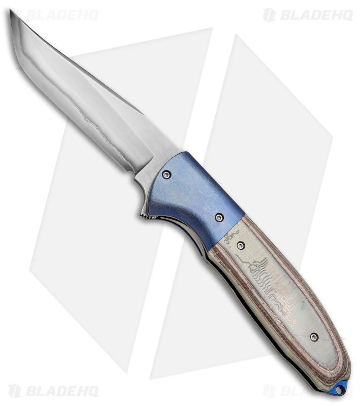 Chuck Gedraitis Accentor Flipper Circuit Board/Blue Ti (3.625" San-Mai)