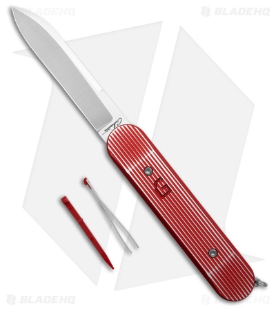 Chuck Gedraitis Alox SAS Linerlock Red Lined Aluminum (3.25" Satin)