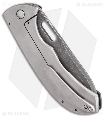 Chuck Gedraitis Bullshark Hybrid Knife Green G-10 (3.75" Acid Stonewash)