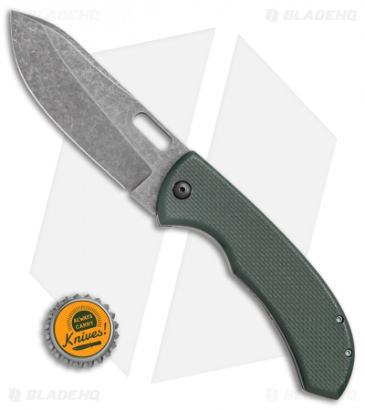 Chuck Gedraitis Bullshark Hybrid Knife Green G-10 (3.75" Acid Stonewash)