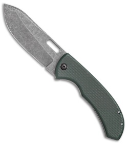 Chuck Gedraitis Bullshark Hybrid Knife Green G-10 (3.75" Acid Stonewash)