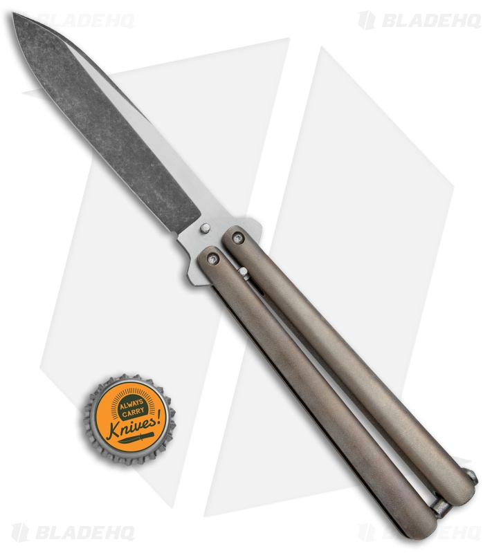 Chuck Gedraitis Custom Channel Balisong #4 Butterfly Knife Bronze Ti (Two-Tone)