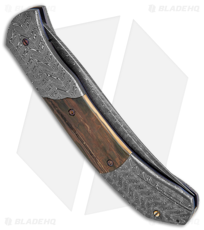 Chuck Gedraitis Custom Clever Girl Automatic Knife + Stand (3.75" Damascus)